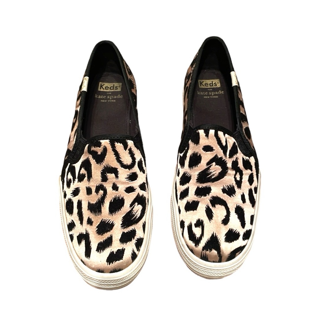 Kate Spade Keds leopard print slip on sneakers size 6.5